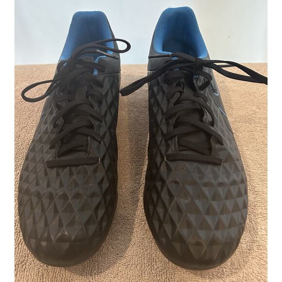 Nike Tiempo Black/Blue Cleats Women's Size 8.5 - Picture 1 of 6